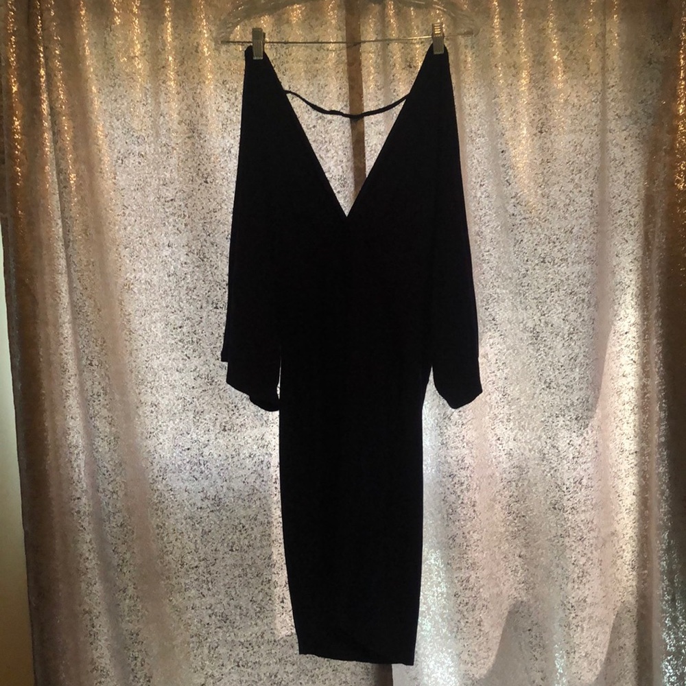 Navy plunge dress